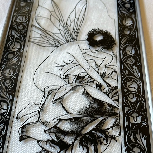 Art Nouveau style glass display part panel 6” x 4” Fairy Fantasy - Picture 3 of 8